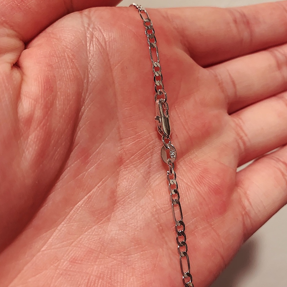 Solid 925 Sterling Silver Figaro Chain
